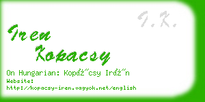 iren kopacsy business card